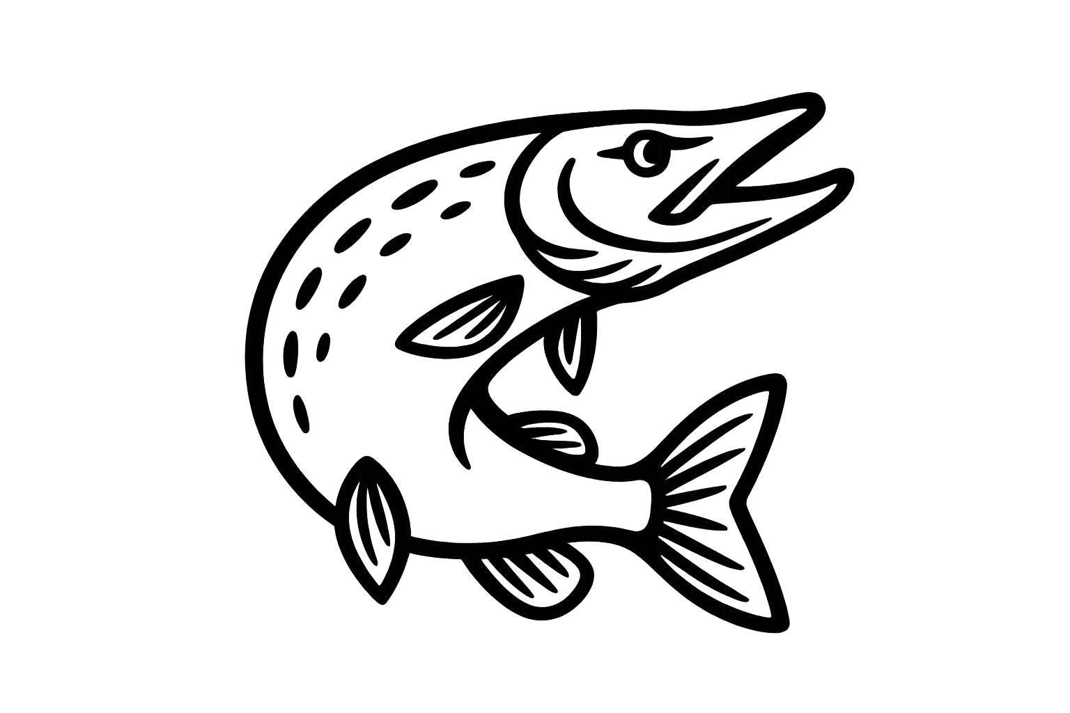 non fait un logo style dessin pour le brochet 